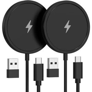 Magnetic Wireless Charger for iPhone, 15W Fast Mag Safe Charger 2 Pack Charging